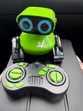 Robot Intel Bright Green and Black Educational Robot Toy with Blue Eye Rings